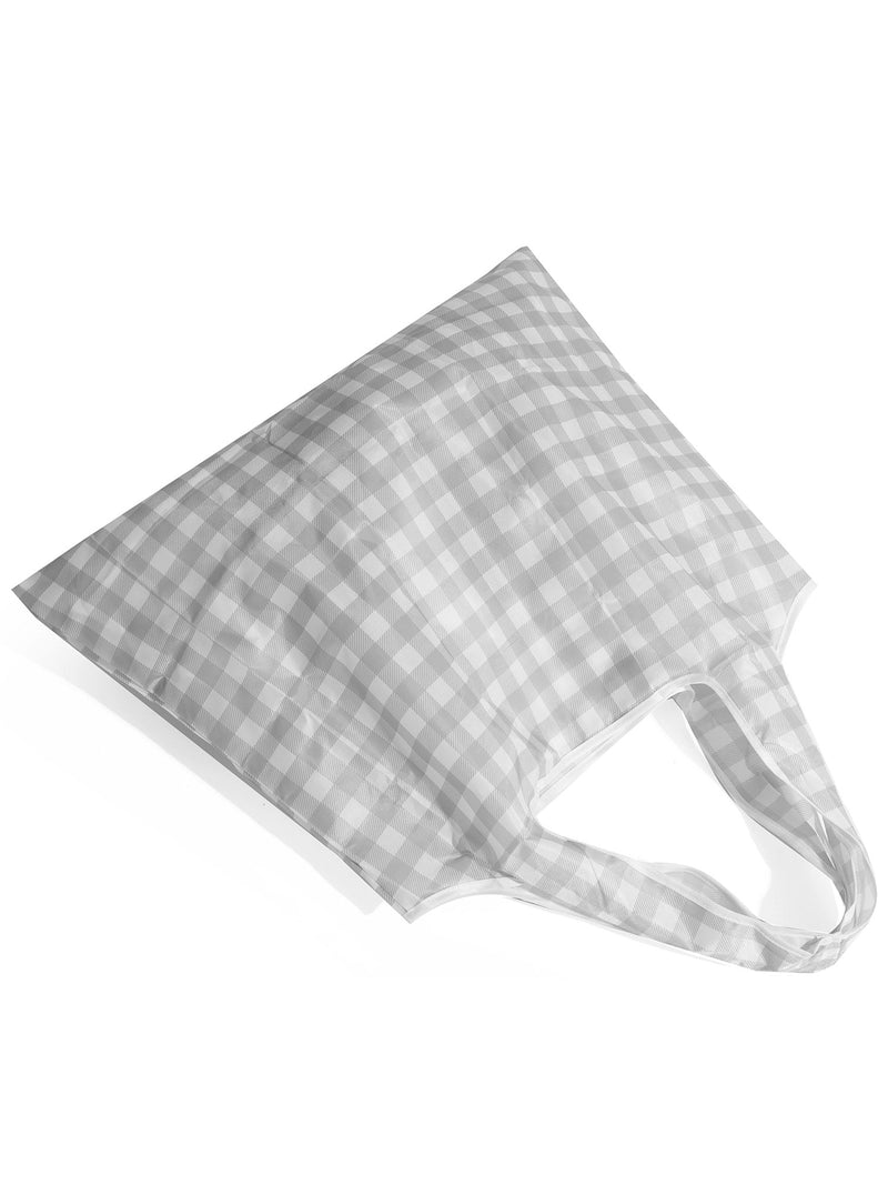 Smoky Gray Check Reusable Shopping Bag