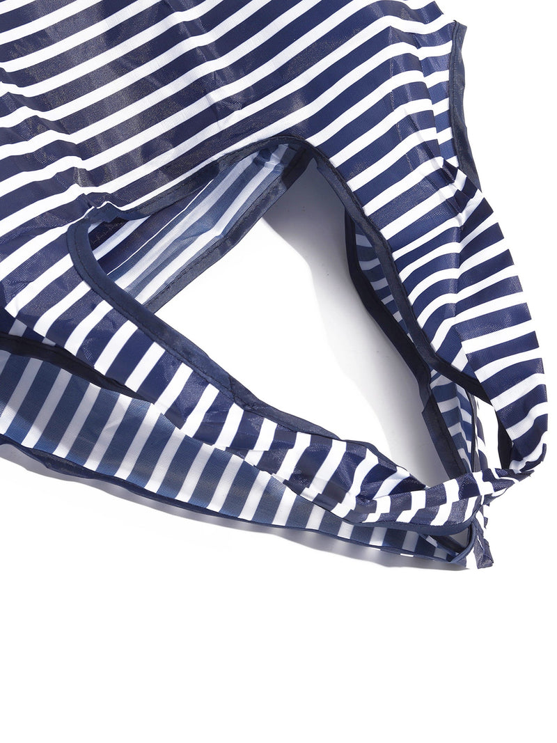 Navy Stripe Reusable Bag