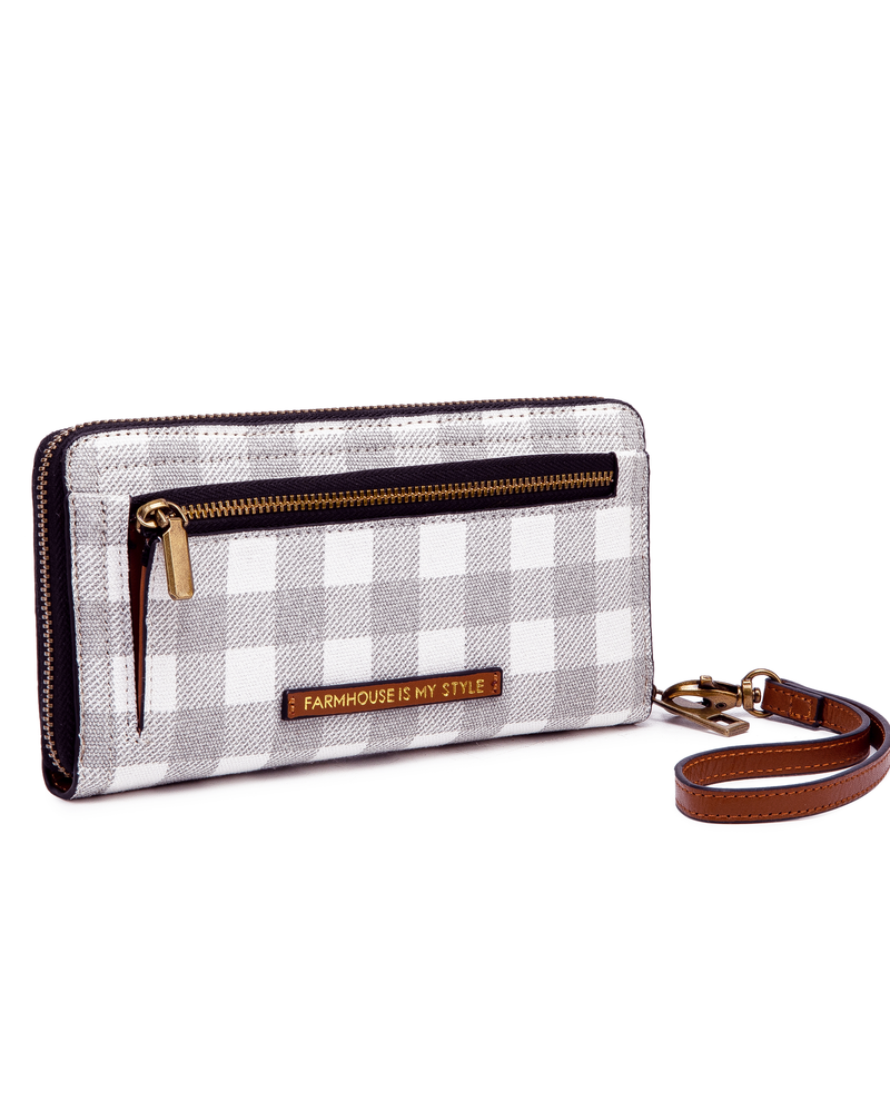 Smoky Gray Check Luxe Wallet