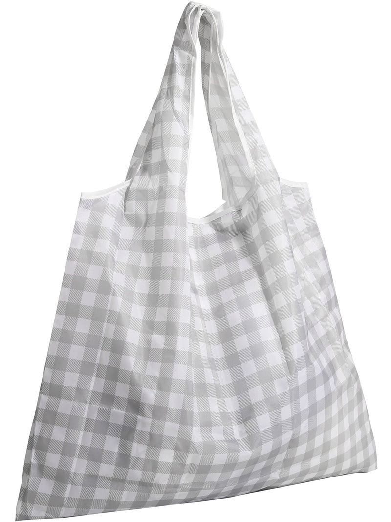 Smoky Gray Check Reusable Shopping Bag