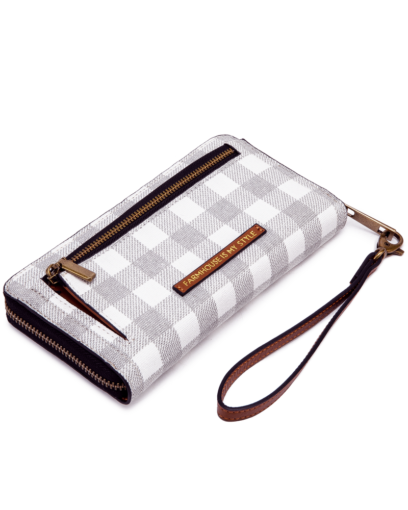 Smoky Gray Check Luxe Wallet