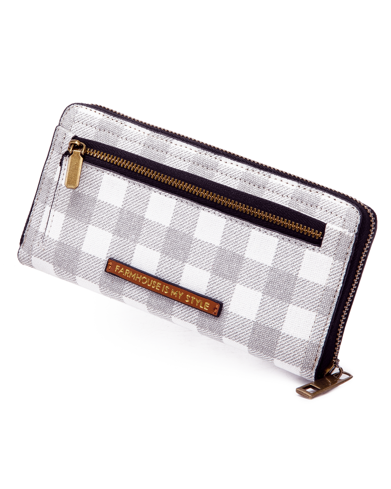 Smoky Gray Check Luxe Wallet