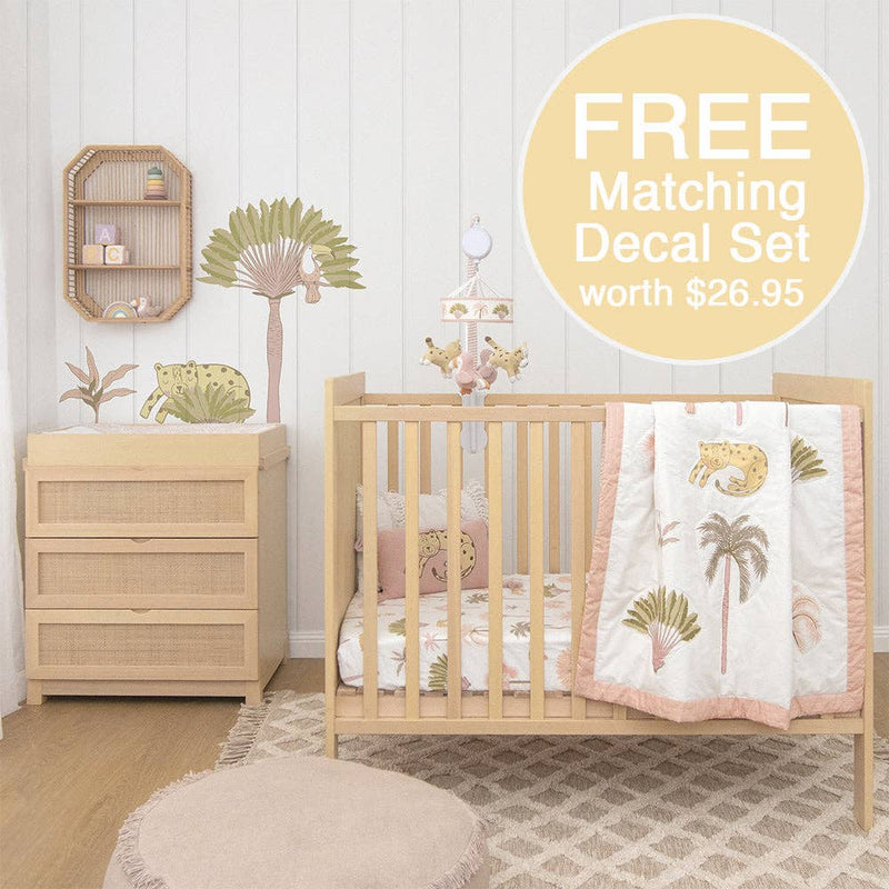 4-piece Nursery Set - Tropical Mia + Free matching decal set