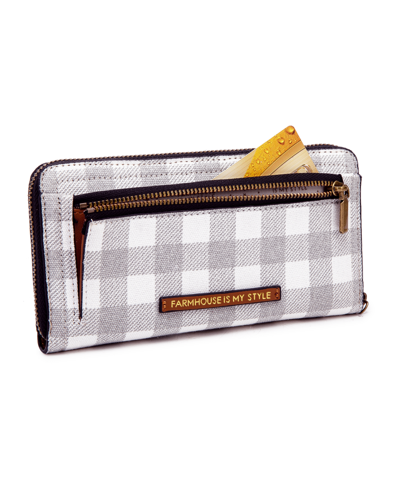 Smoky Gray Check Luxe Wallet