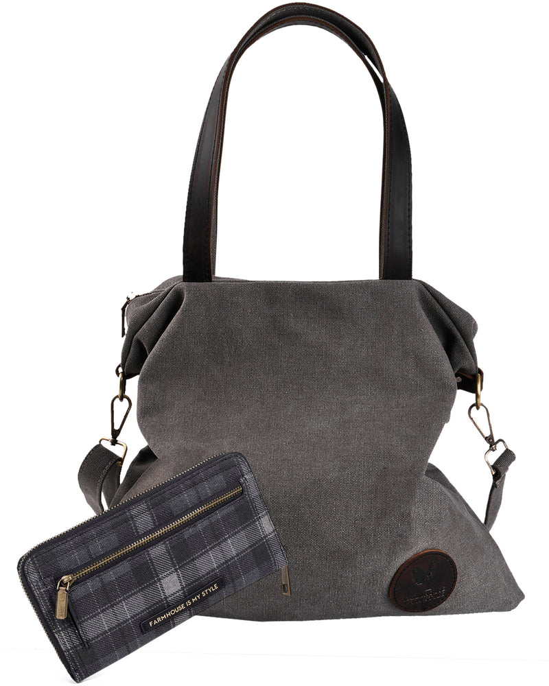 Silver Crossbody Wood Stove Wallet & Bag Bundle