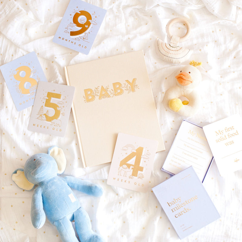 Fox & Fallow Baby Milestone Cards Blue