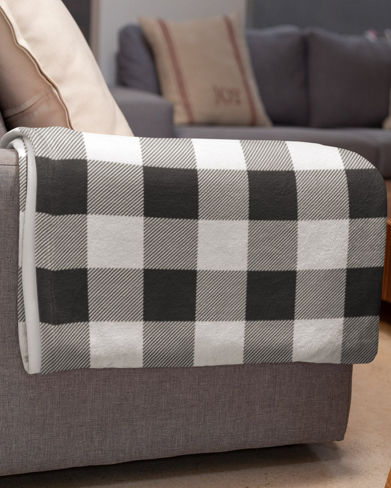 Black and White Buffalo Check Bonfire Blanket