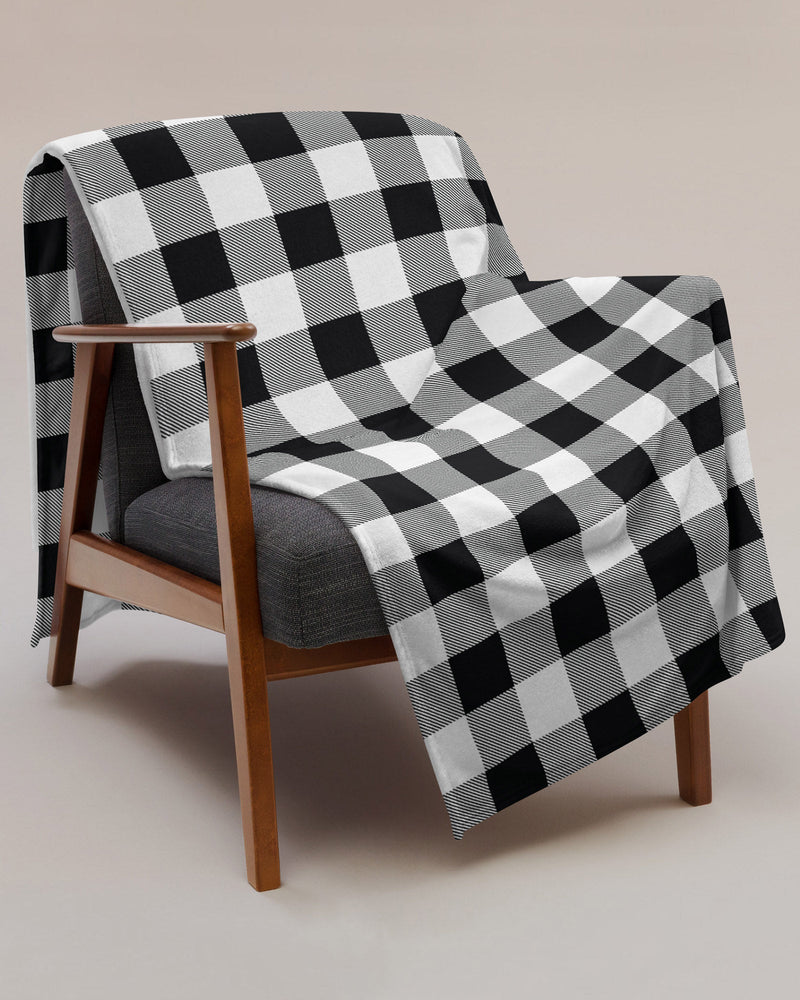 Black and White Buffalo Check Bonfire Blanket