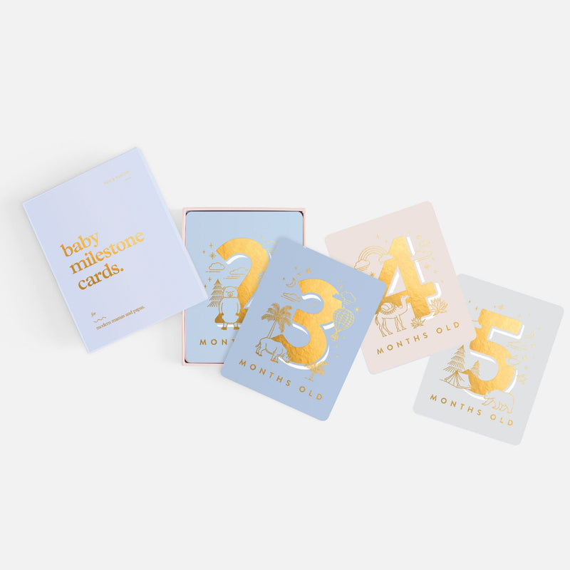 Fox & Fallow Baby Milestone Cards Blue