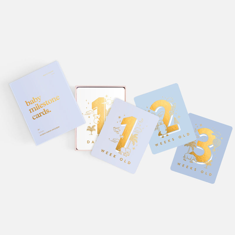 Fox & Fallow Baby Milestone Cards Blue