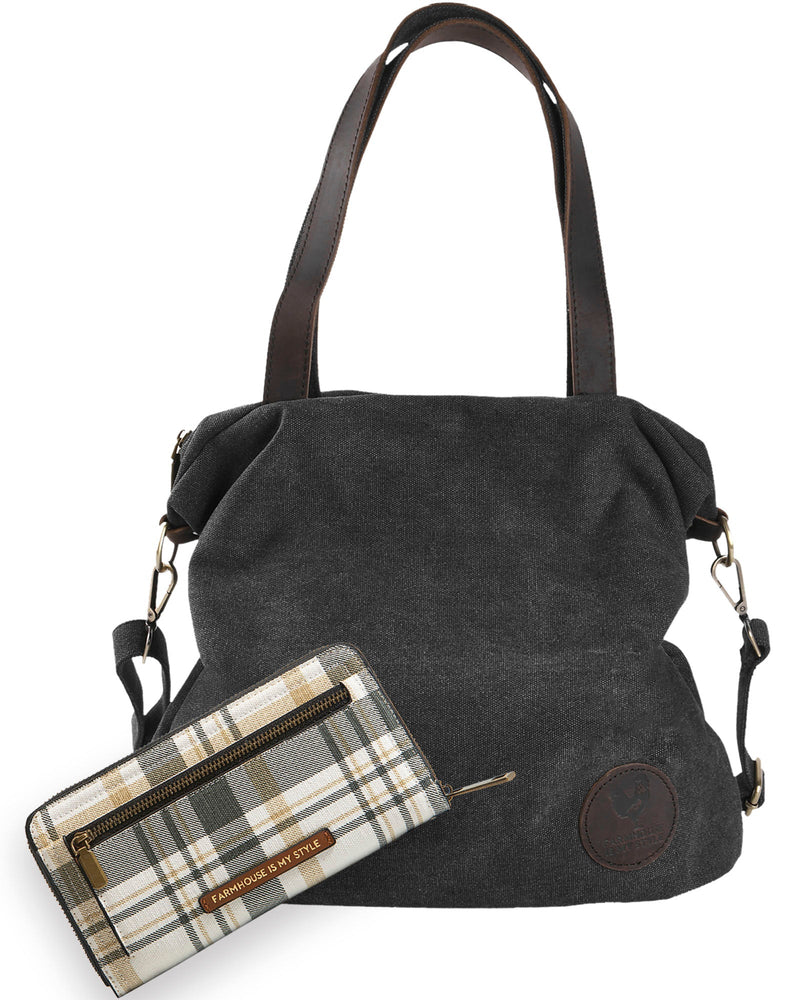 Charcoal Crossbody Almanac Bag and Wallet Bundle