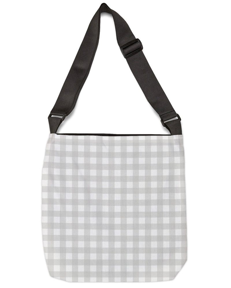 Smoky Gray Check Open Tote Crossbody