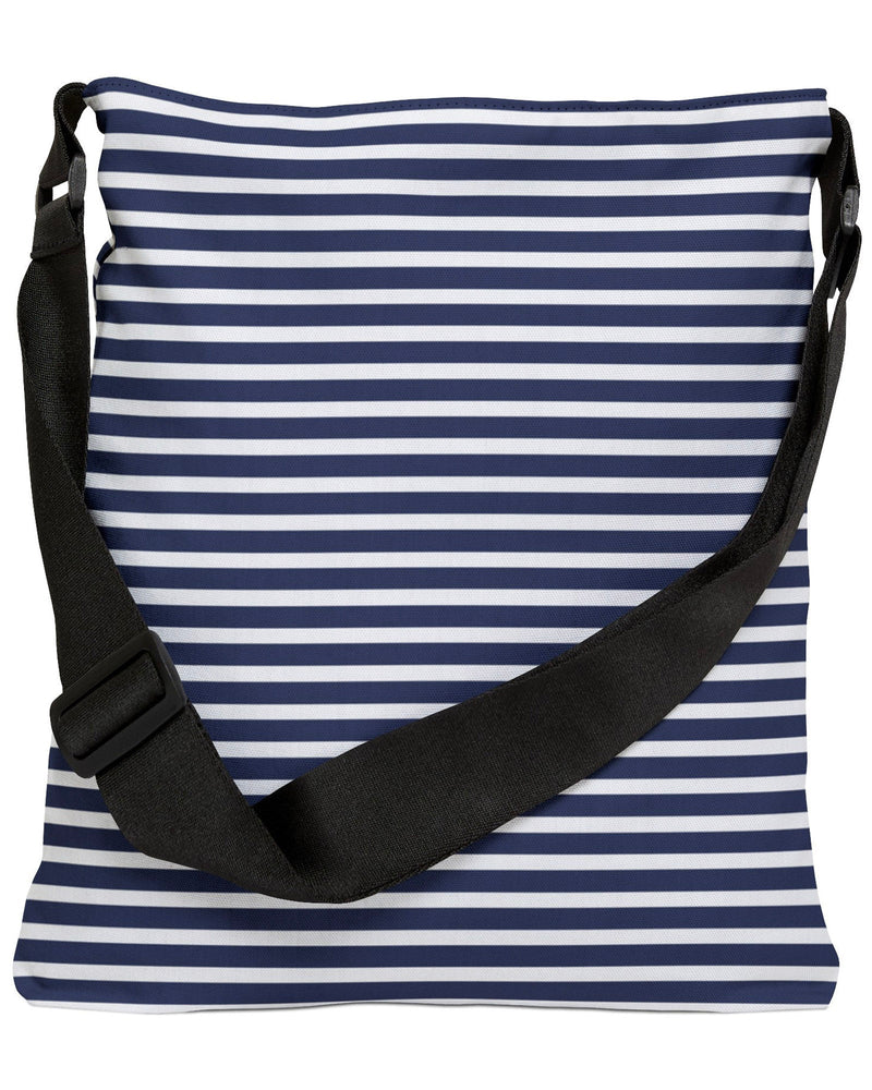 Navy Stripe Open Tote Crossbody