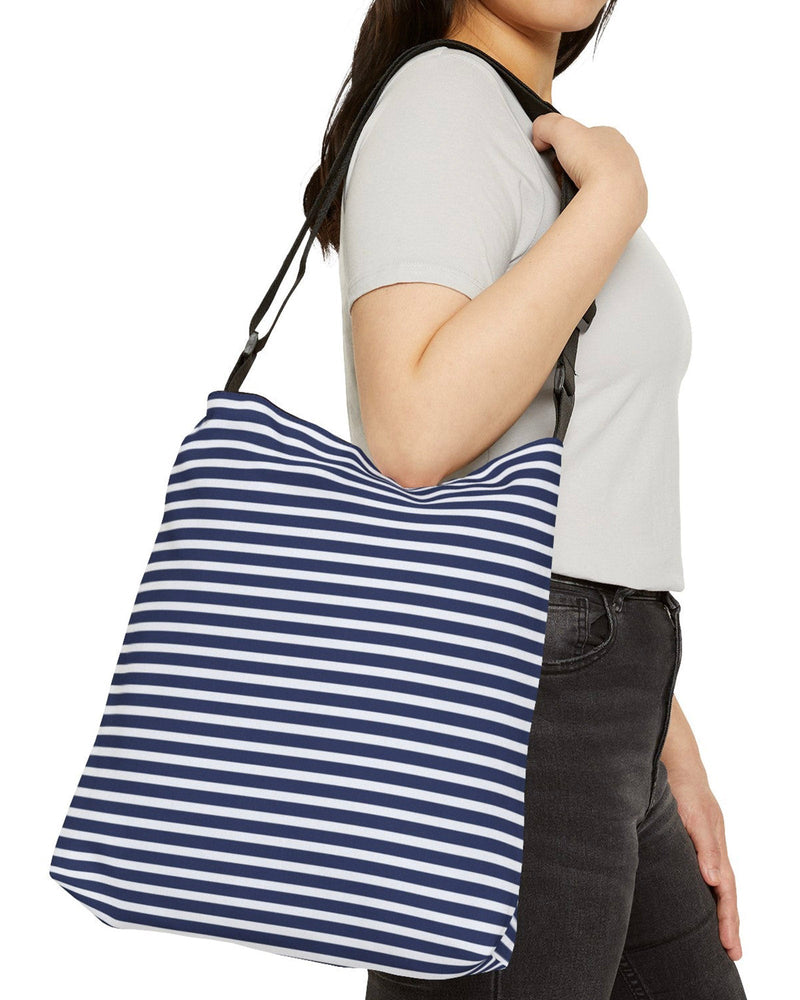 Navy Stripe Open Tote Crossbody