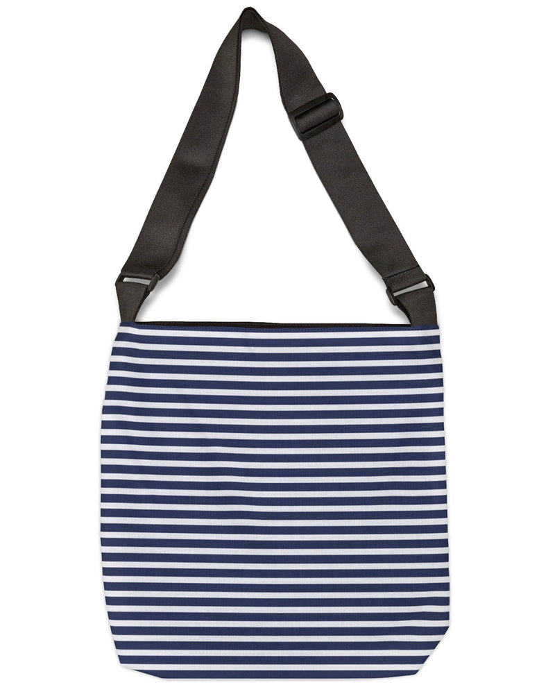 Navy Stripe Open Tote Crossbody