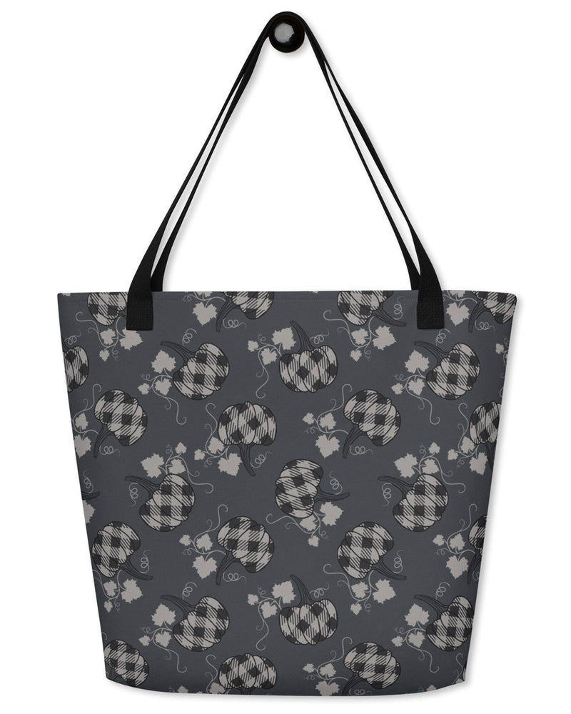 Pumpkin Check Open Tote Bag