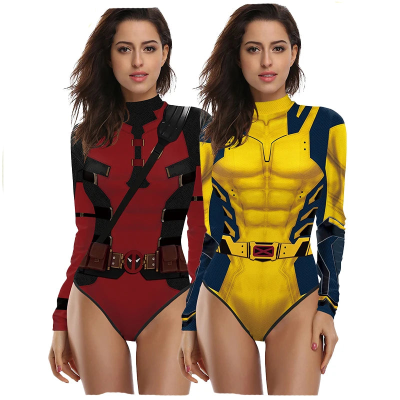 Movie Wolverine Cosplay Swimsuit Women 3D Printed Party Deadppool Costume Bathing Suit Sexy One Piece Swimsuits Summer Dress