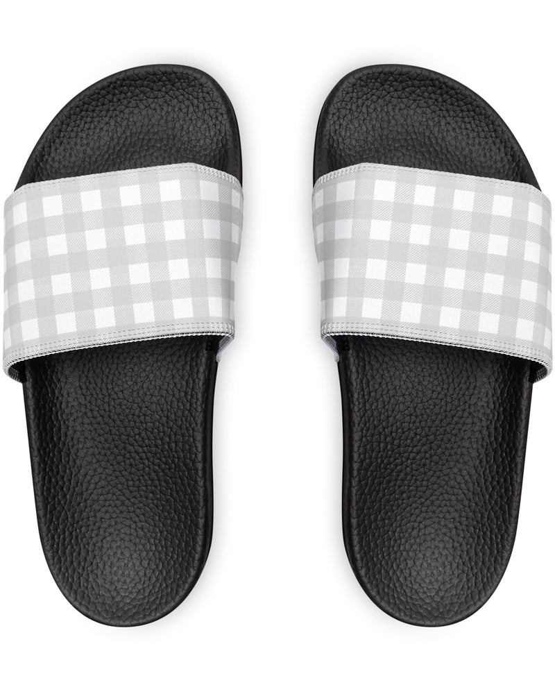 Smoky Gray Check Flipside Slides