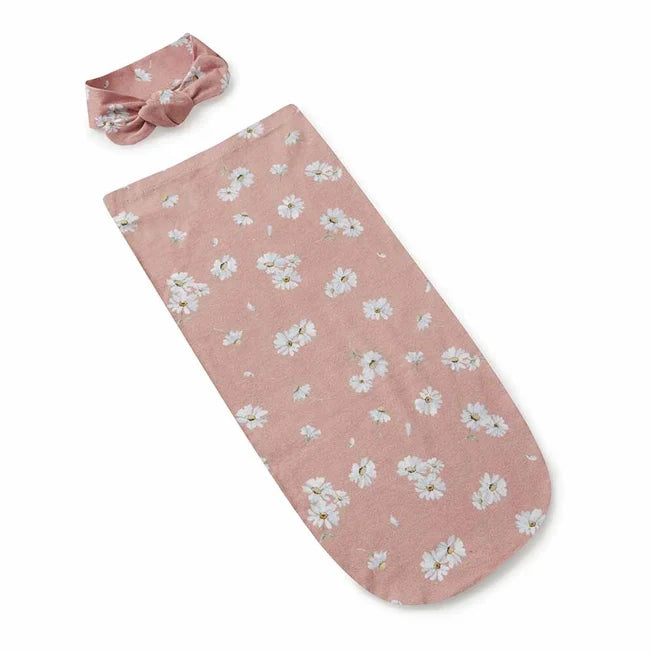 Daisy Snuggle Hunny Swaddle & Beanie Set