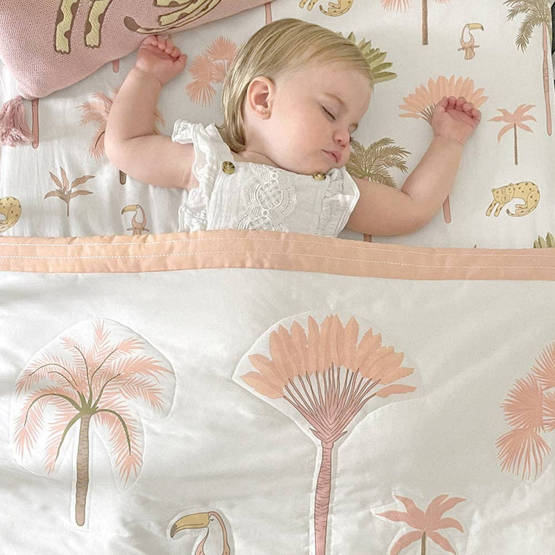 4-piece Nursery Set - Tropical Mia + Free matching decal set