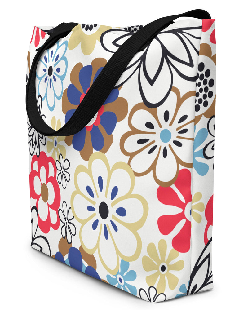 Abstract Floral Open Tote Bag