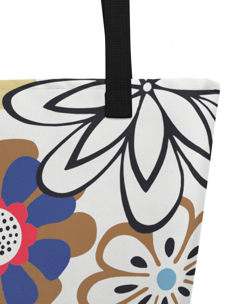 Abstract Floral Open Tote Bag