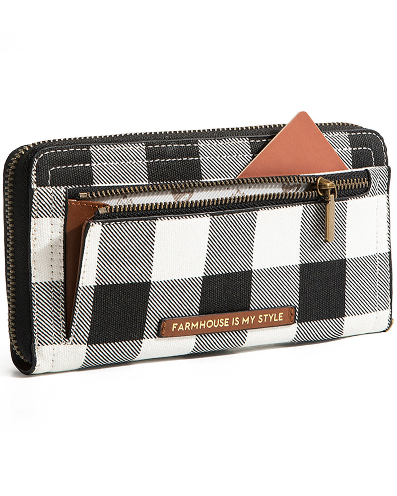 White Check Luxe Wallet