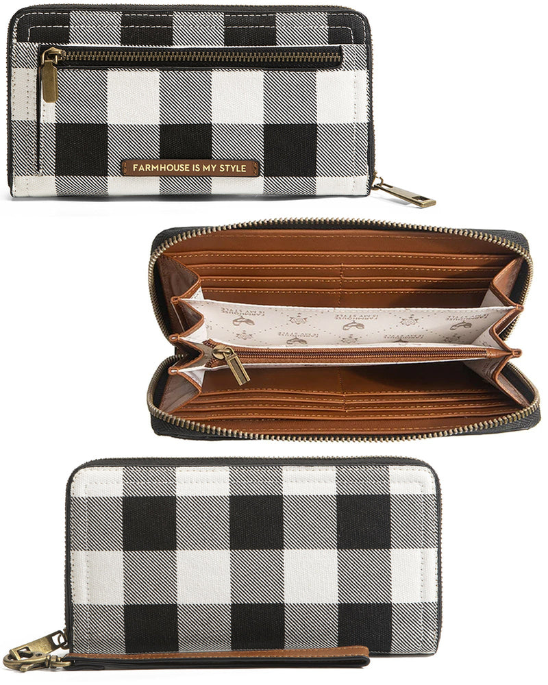 White Check Luxe Wallet